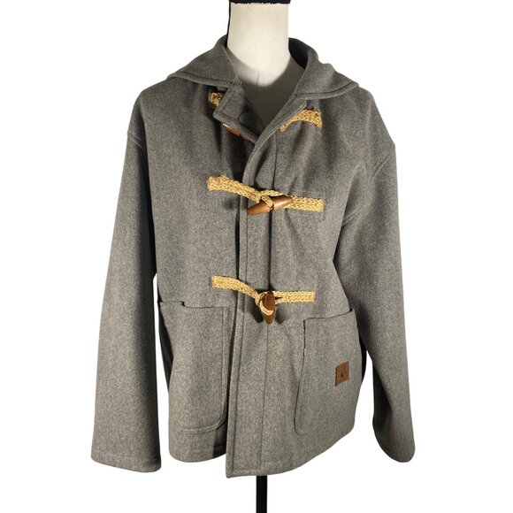 Vintage Ralph Ralph Lauren Wool Duffle toggle Coat Gray Toggle Closure XS preppy - Picture 1 of 15